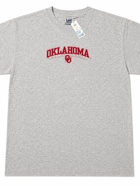 Lee Sport Oklahoma Sooners Embroidered T-Shirt Gray XL NCAA